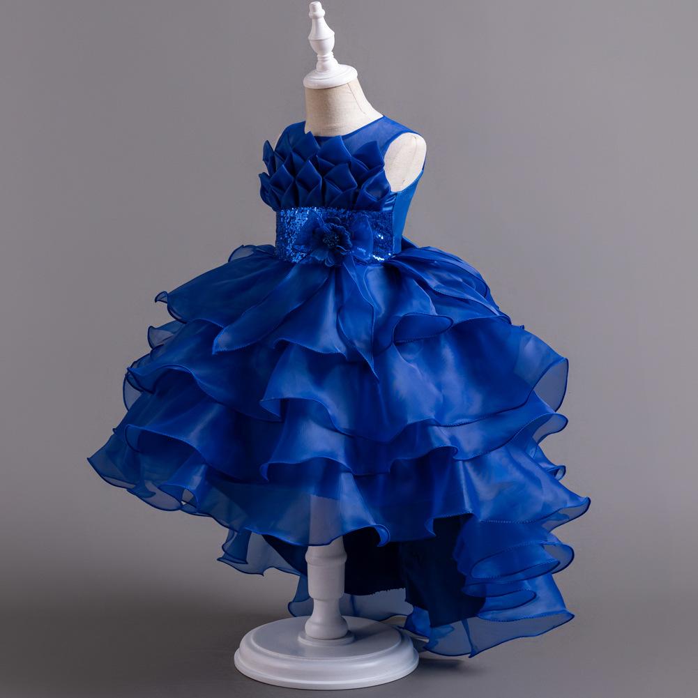 Girls Dress Flower Girl Tail Dress Organza Cake Princess Child Dress Wedding Pom Pom Dress  Little Girl's Favourite Dress Dresses