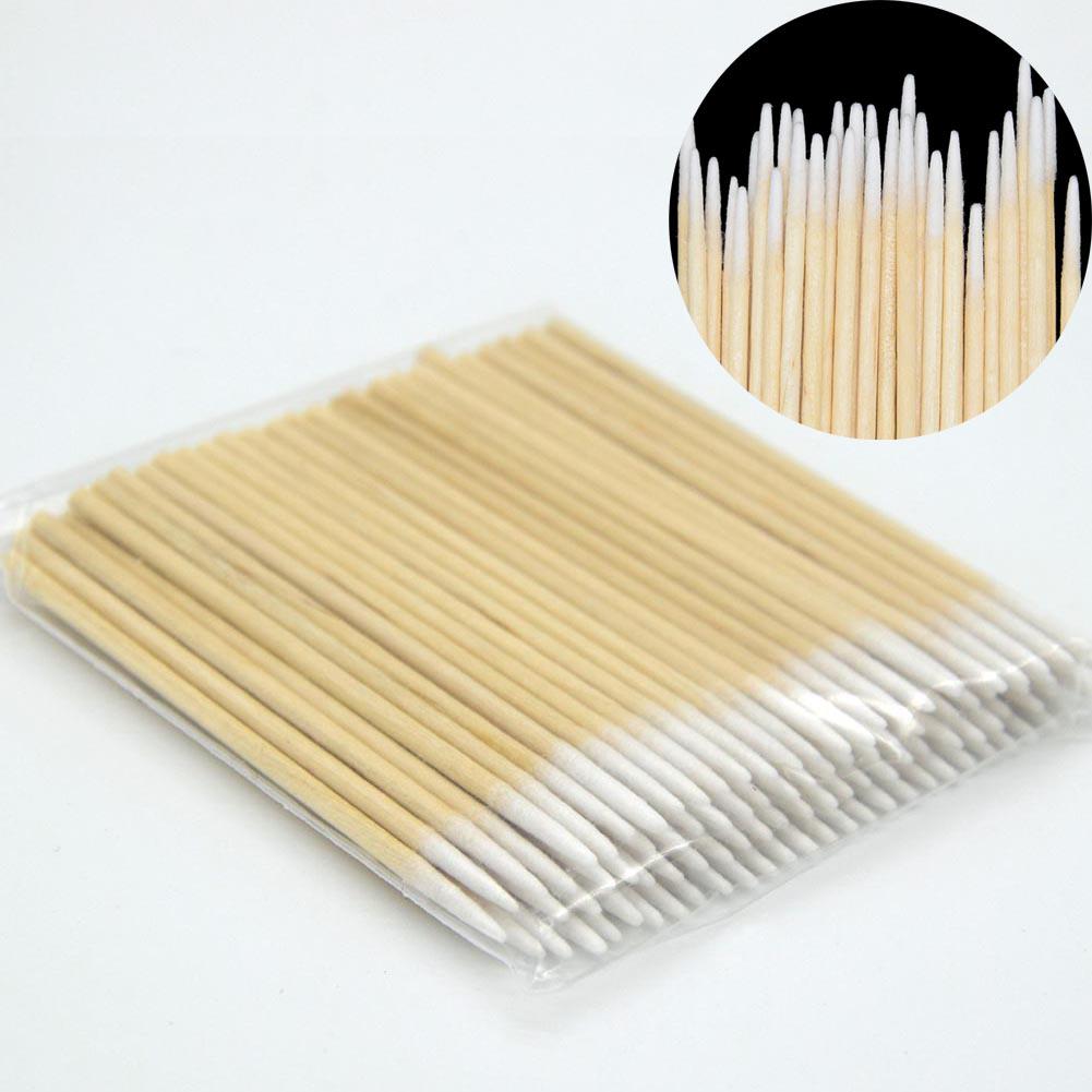Buy 100PCS Cotton Swabs Pointed Swab Qtips Wooden Sticks Applicator at