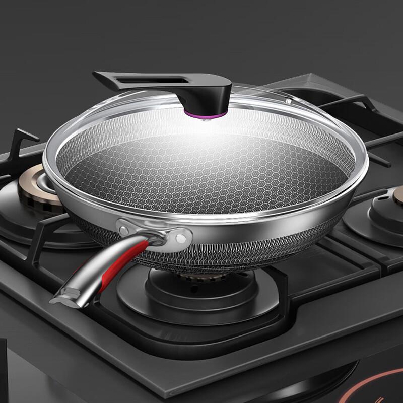 KOBACH 316L 32cm Double-Sided Honeycomb Non-Stick Wok