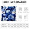 Ethnic Style Blue Floral Cushion Cover Soft Plush Fabric Double-Sided Printed Sofa Cushion Cover For All Seasons Home Decor Gift