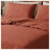 Parure de lit King Size - 1 housse de couette 240 x 220 cm + 2 taies d'oreiller 60 x 60 cm - 100% coton renforcé - Rouge brique