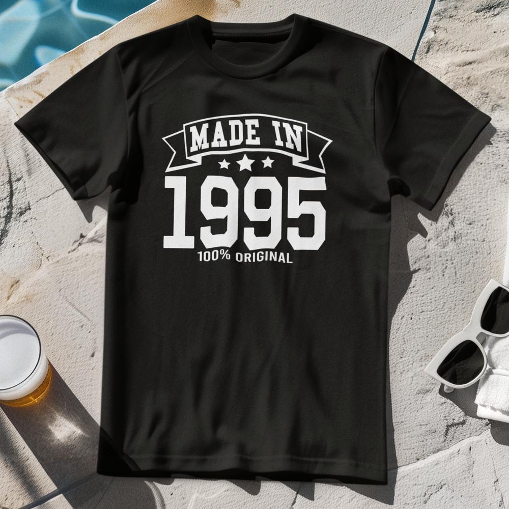 MADE IN 1995 T-SHIRT - birthday 90s gift son dad year of birth date vintage tee Unisex T-Shirt XL