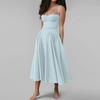 New Women's French Vintage Palace Style Solid Sexy Strappy Spring Dress