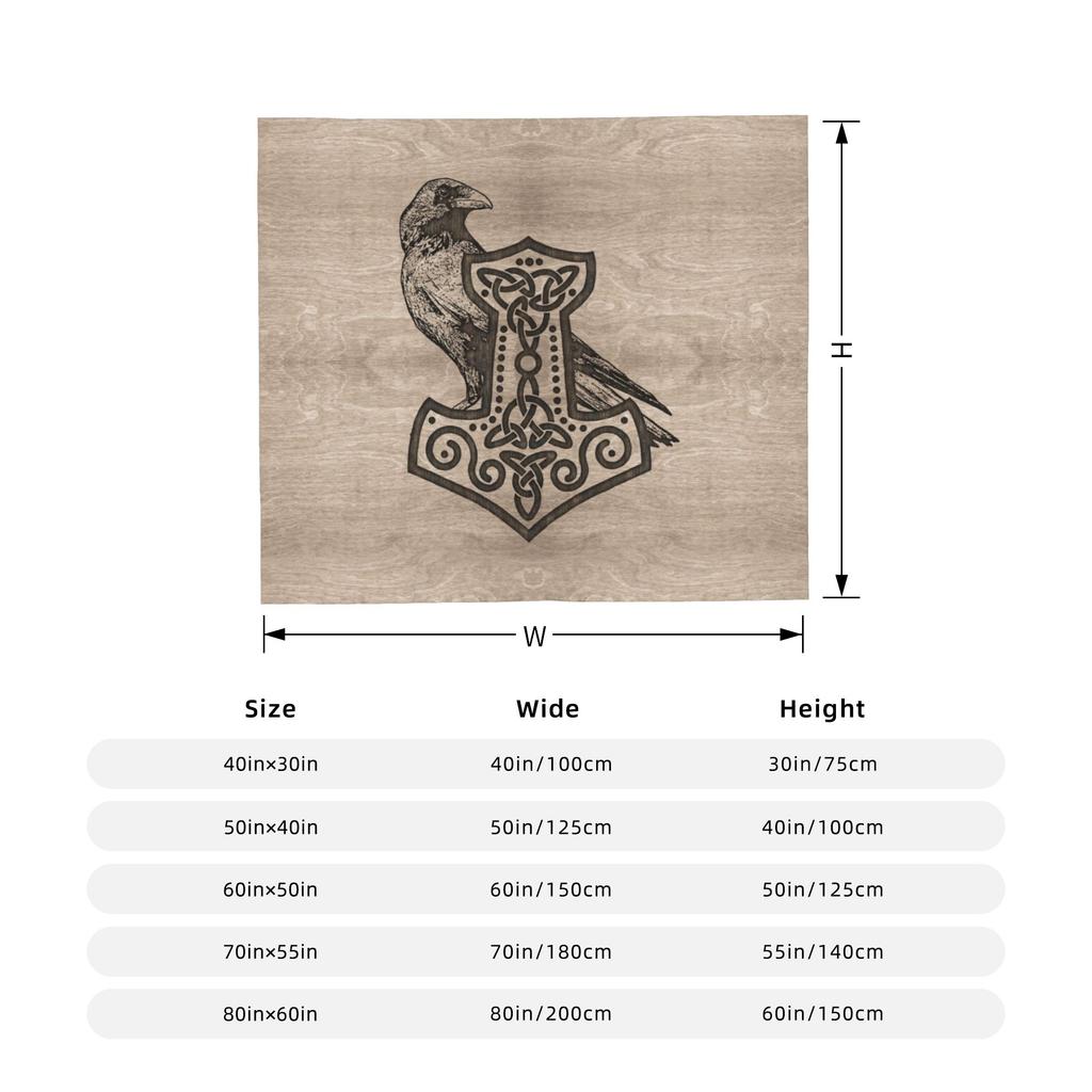 Mjolnir the Hammer of Thor Blanket Flannel Autumn/Winter Viking Breathable Soft Throw Blankets for Bedding Travel Quilt