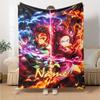 Custom Name Demon Slayer Theme Printed Blanket - Perfect for Couch, Bed, Travel & Outdoor Use | Machine Washable, Cozy & Durable.