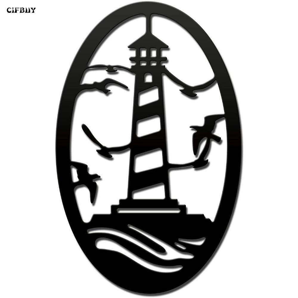 Metal Lighthouse Wall Decor Nautical Theme