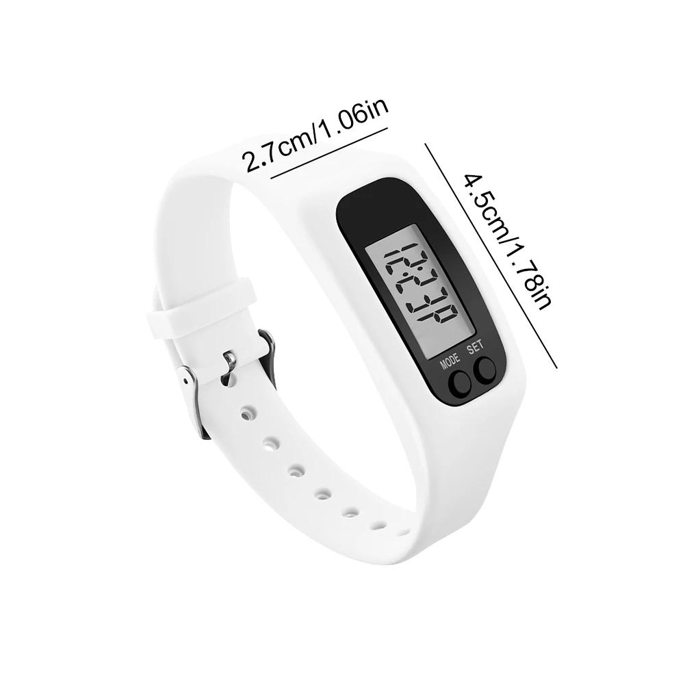 LED Pedometer Bracelet Wrist Calorie Counter 12/24H Time Display Step Counter Watch Multi-Function Fitness Watch for Adults Kids