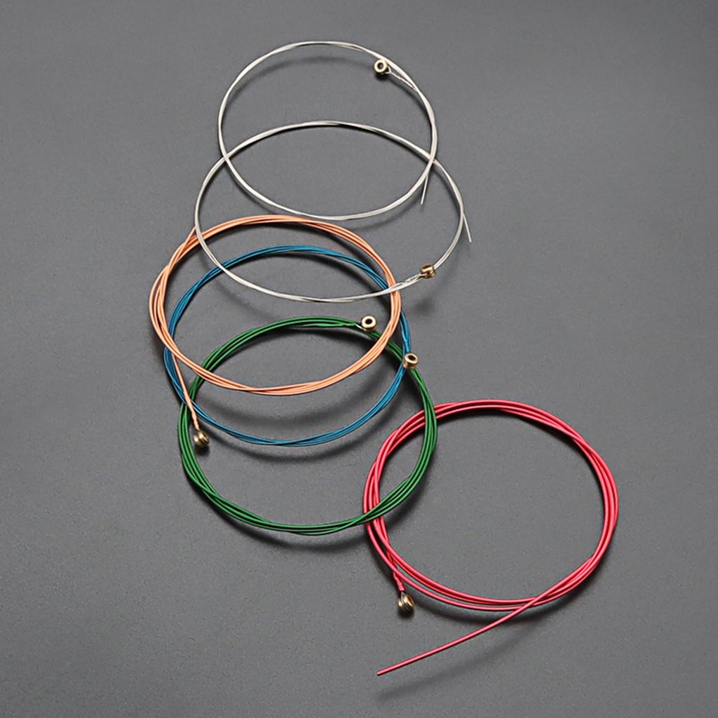 Sets of 6Pcs Steel Guitar Strings Replacement for Acoustic Guitar Rainbow Multicolor Colored Steel Guitar Strings Wound
