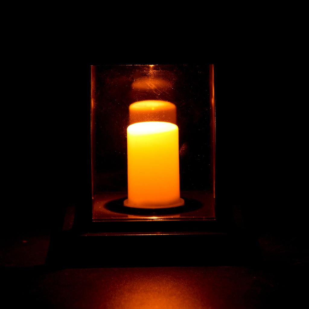 Solar Power Outdoor Garden Led Candle Light Wall Lantern Fence Lawn Lamp