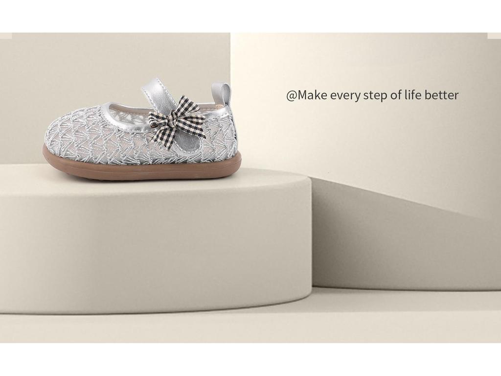 Frühlings-Weichsohlen-Schuhe aus gewebtem Leder für Kleinkinder Mädchen - Atmungsaktives Hohlmuster, Prinzessinnen-Stil