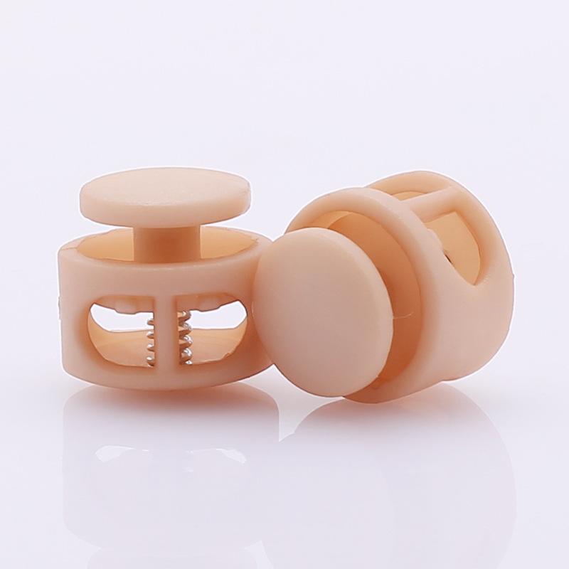 Double Hole Spring Cord Locks for Shoelaces and Bags 14 mm 17 Round Plastic Toggles 16 Colours