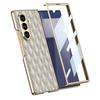 GKK For Samsung Galaxy Z Fold7 5G Case with Glass Film Rhomboid Design Electroplating PC+PU Phone Back Cover