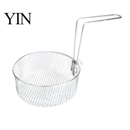 Portable Deep Frying Basket Stainless Steel Basket, with Handle, Heat Resistant Mesh Strainer, Durable Compact Folding Fryer Multi Use Tool,