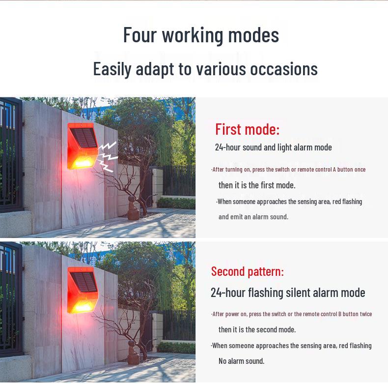 Solar-Powered Remote Control Alarm with Motion Sensor and Animal Repellent