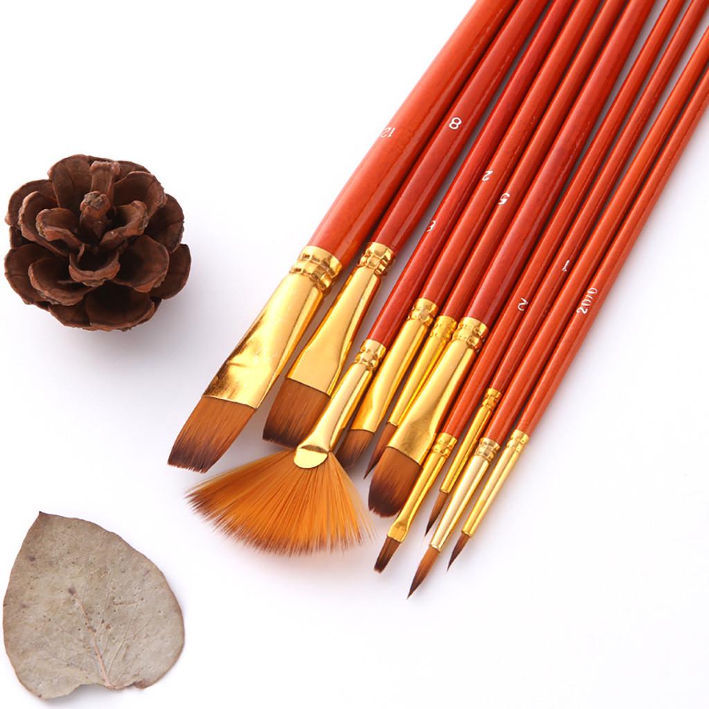 10pcs Paint Brushes Set  Artist for Acrylic Watercolor Oil Painting