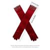 Solid Color Velvet Long Gloves Rhinestone Tassel Evening Dress Gloves  Dress-Up  Accessories