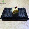 Westliches Restaurant Hotel Speiseteller Rechteckig 100% Melamin Geschirr Schwarzes Imitation Porzellan Geschirr