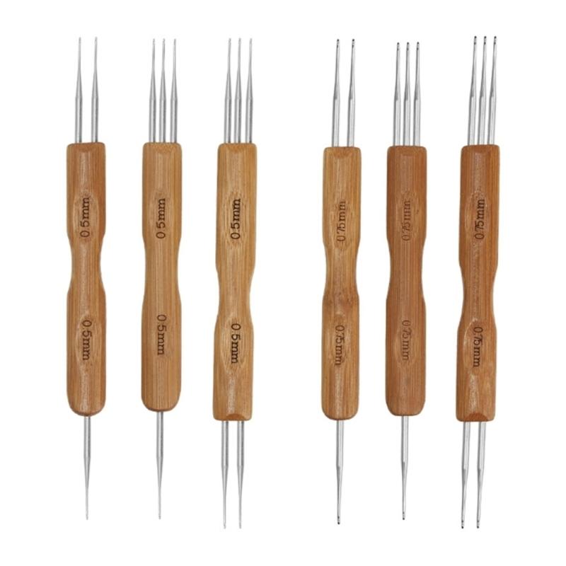 Double Head Dreadlock Crochet Hook for Hair, 0.5mm 0.75mm Dreadlock Needle Tool for Braid Craft 1 Hook, 2 Hooks, 3 Hook