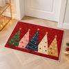 Snowy Winter Village Christma Doormat Holiday Decorations Anti-slip Super Absorbent Snow‑Covered House Street Entrance Floor Rug