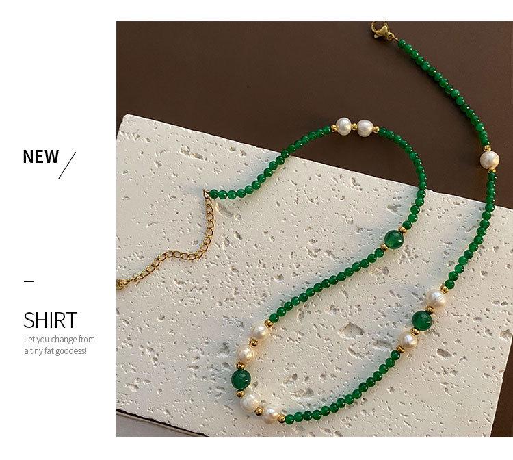 Collier de perles d'agate 2025: Nouveau Collier Ras du Cou Perle Porte-Bonheur Style Chinois, Design de Niche Luxe Léger, Chaîne Clavicule pour Femme