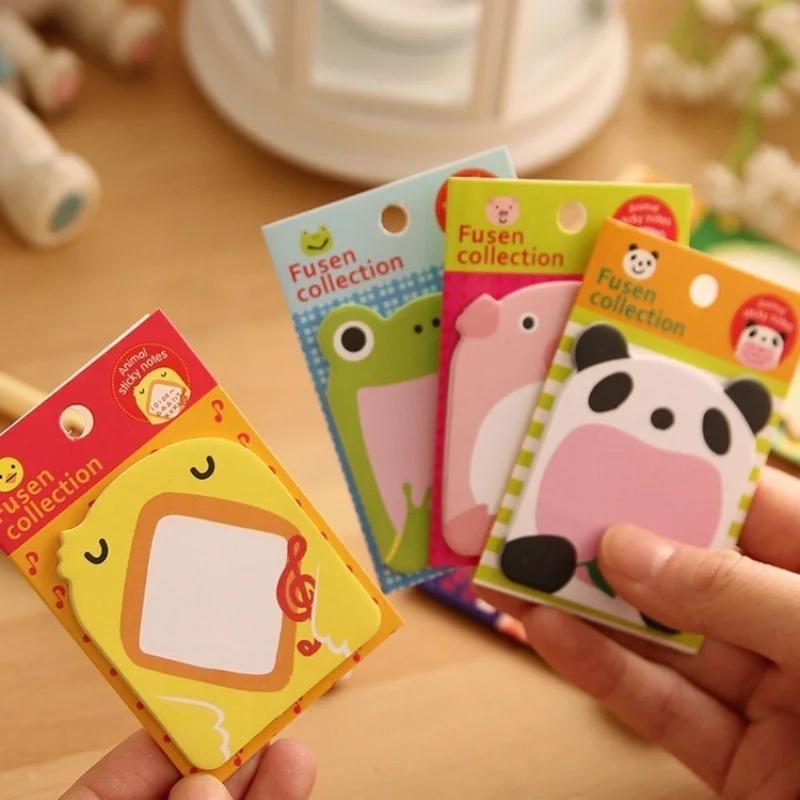 8 PCS Cartoon Stickers Bookmark Animal Shape Sticky Notes Marker Memo Notepad Gift Color Random Office School Supplies