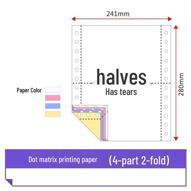 Multi-Part Dot Matrix Printer Paper: Single to Five-Part for Receipts & Delivery Notes.