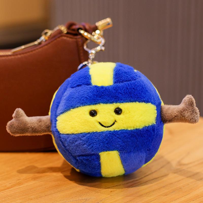 Badminton Baseball Table Tennis Football Basketball Keychain School Bag Pendant Plush Doll