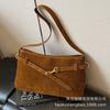 2025 new retro high-end simple commuter messenger bag large capacity niche design fashionable armpit bag