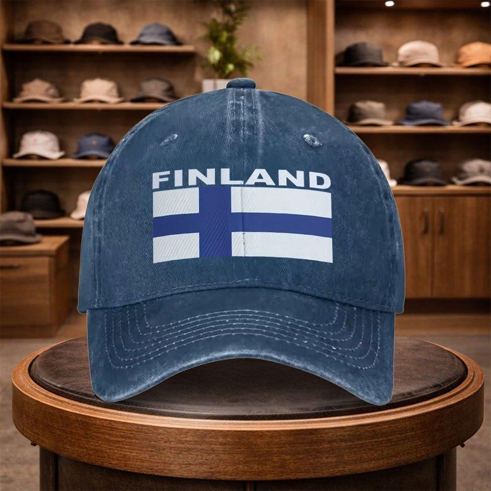 Cappellino da Baseball da Uomo con Bandiera Finlandese Moda Outdoor Regolabile Casual Stile Urbano Leggero Visiera Moda Stagione Outd