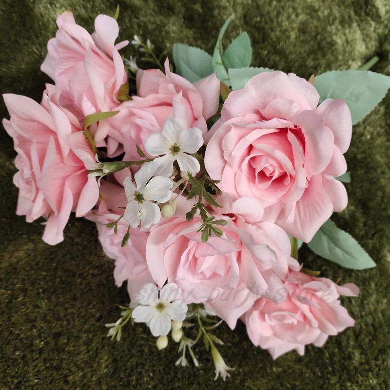 

13 Forks Simulation Hibiscus Rose Simulation Flower Bonsai Wedding Decoration Simulation Plant Home Decoration Fake Flowers 1pc розовый
