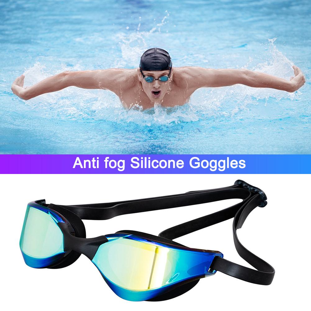 Professional Swimming Goggles Anti-Fog Electroplate HD Diving Glasses Adjustable Leak Proof UV Protection Glasses for Women Men
