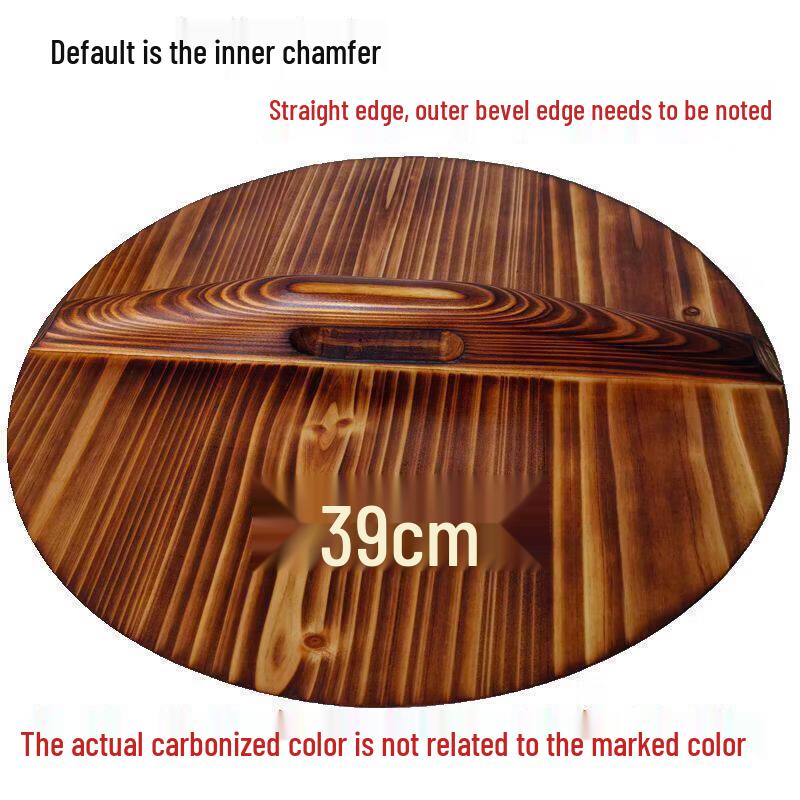 Handmade Carbonized Solid Fir Wood Pot Lid