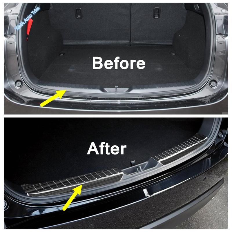 Car Rear Trunk Bumper Sill Plate Protector Plate Sill Trunk Guard Cover Trim For Mazda CX-5 CX5 2017 - Interior Accessories