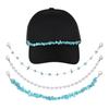 3Pcs Unisex Hair Chain Bohemia Style Irregular Turquoise Stones Flower Decor Hat