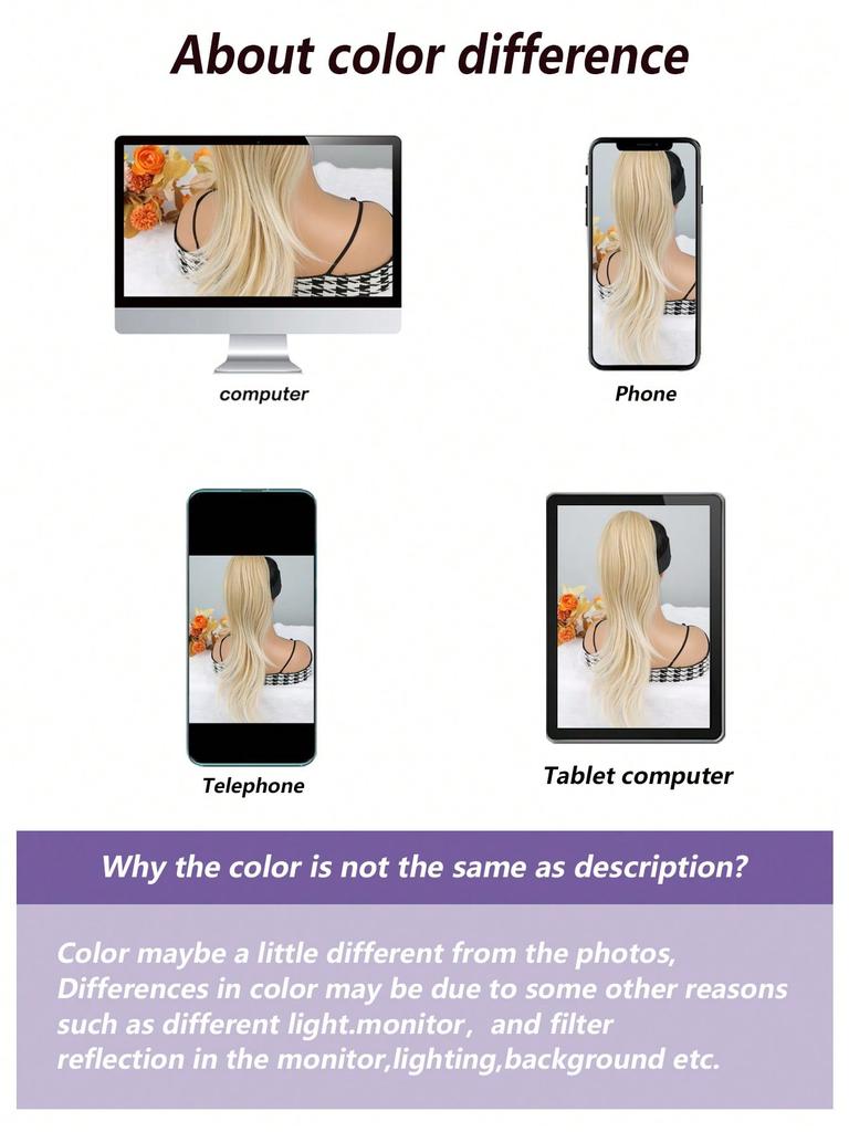 Synthetic Long Curly Layered Wavy Drawstring Pony Tail 24-inch For Women Heat Resistant Fake Hair