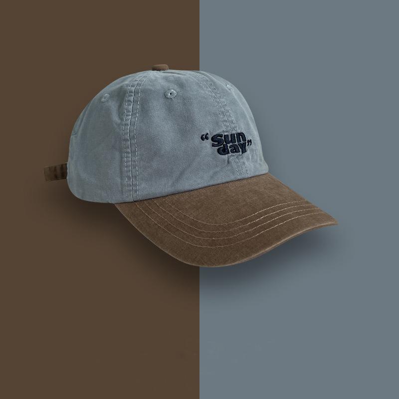 Niche contrasting color design cap personality fashionable outdoor retro sports hat soft top baseball cap men and women