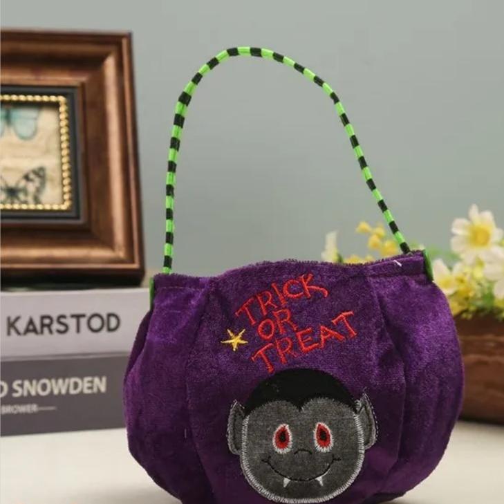 Bolsa de abóbora portátil de Halloween, doces ou travessuras, bolsa de doces para crianças, presente de feliz dia das bruxas, mochila de abóbora, bolsa de ombro