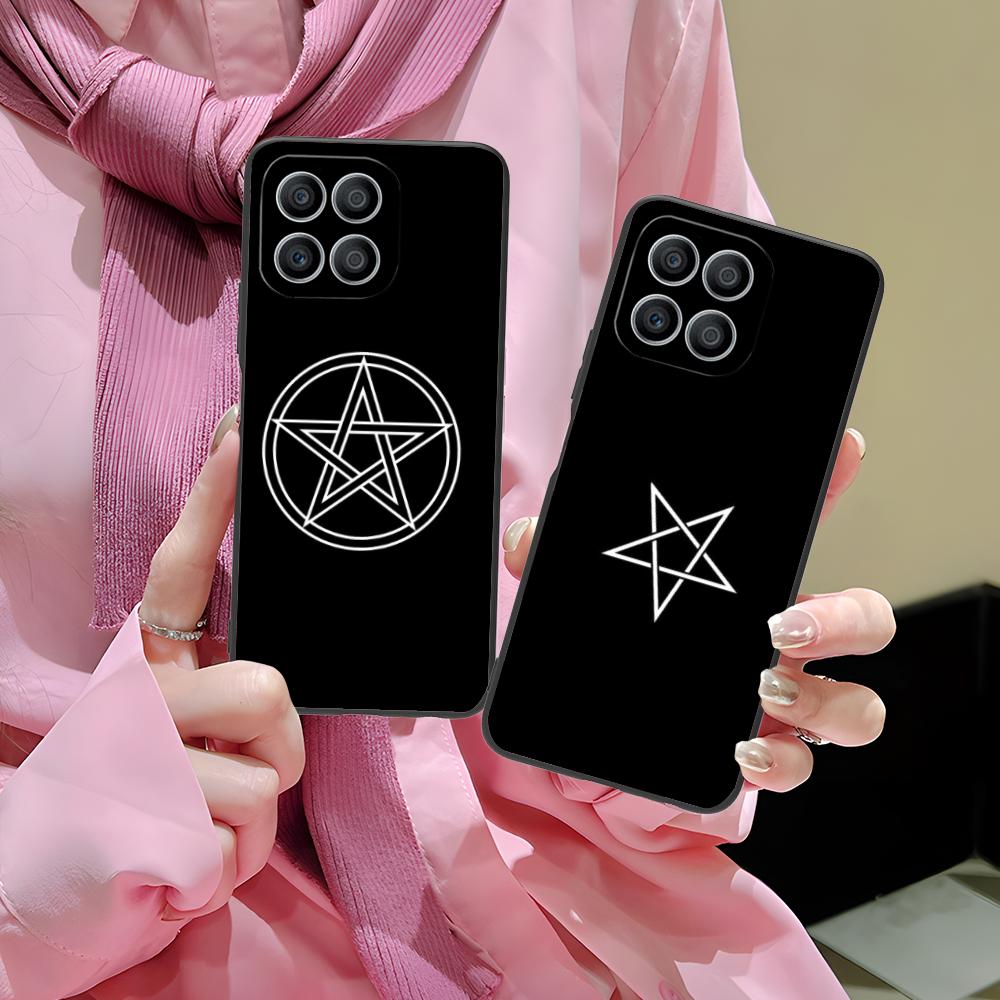 Aesthetic Pentagram Phone Case for Honor 90 80 70 60 50 30 20 10 9 8 7 Pro S SE Lite 5G Soft TPU Shockproof Cover