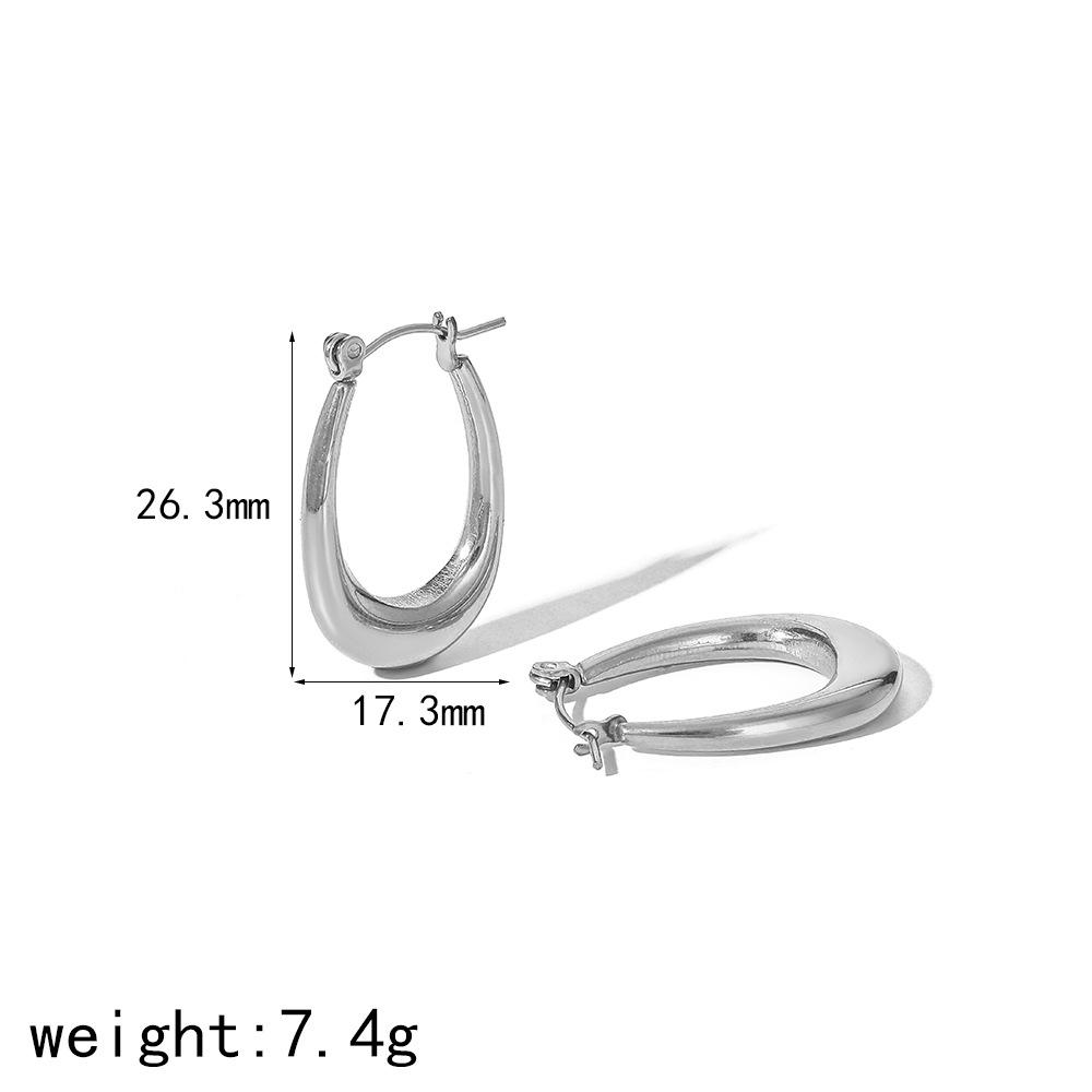 

Длинные U-образные серьги из 18-каратного золота из нержавеющей стали, модные женские серьги из титановой стали премиум-класса 18K