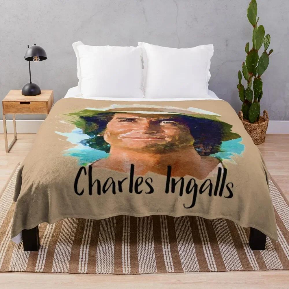 

Charles Ingalls Little House on the Prairie Throw Blanket Luxury Throw For Decorative Sofa Shaggy Moving Camping Blankets# 75X95CM серый
