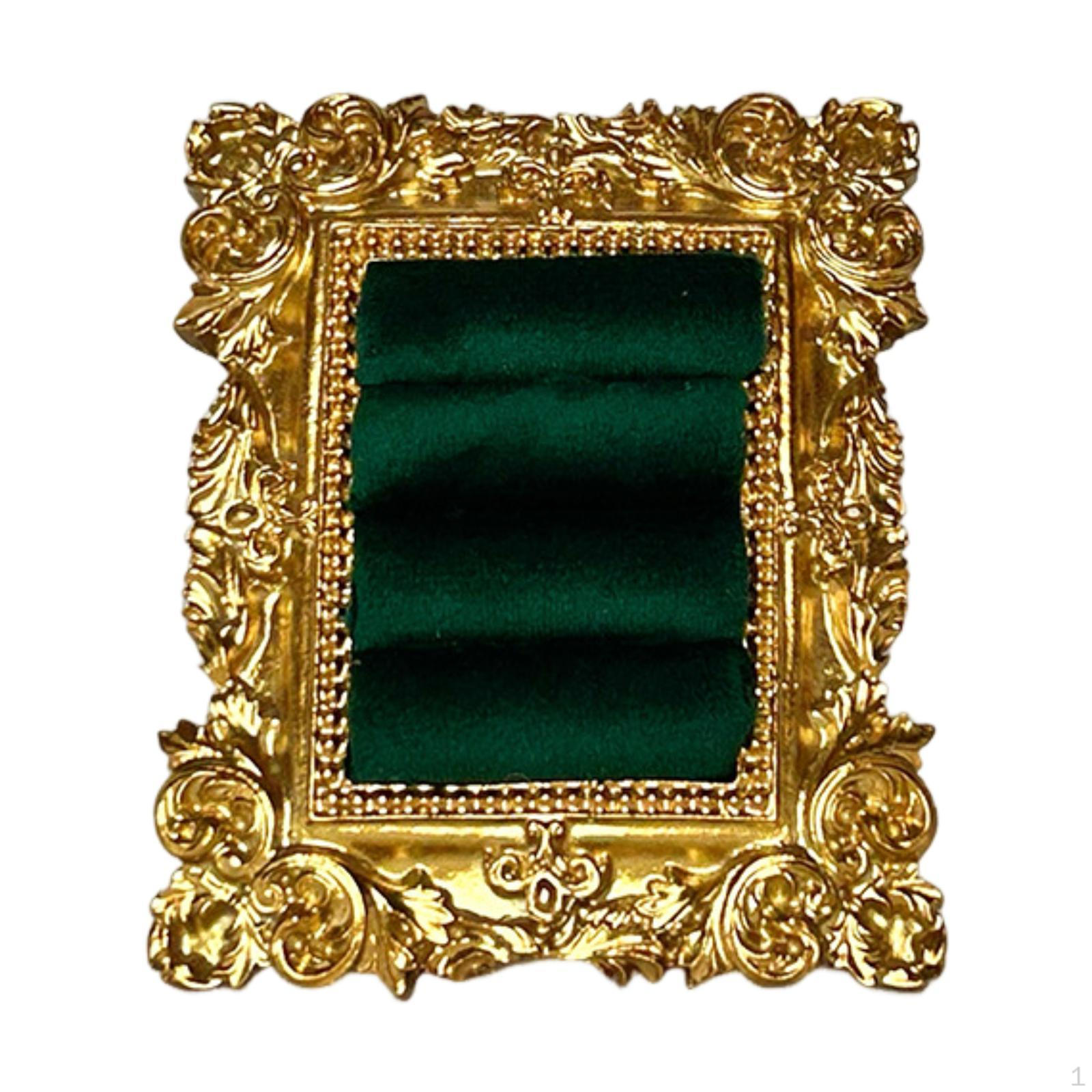 

Holder Vintage Style Ear Organizer Jewelry Display Tray Resin Frame Polished Surface Stand Suitable зелений