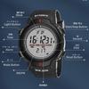 Digital Watch with Large Sport Acrylic Mirror Rugged Luminous Date Shock Black Men's Display, Style, Waterproof, Finish, Design, Function, Alarm,