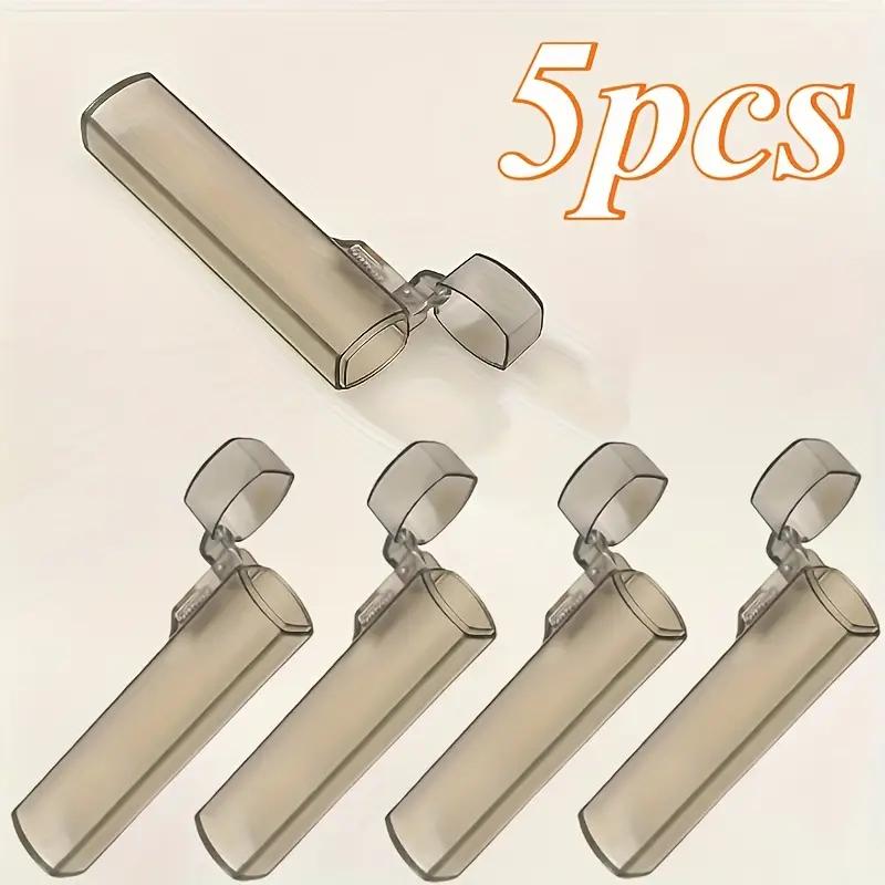 

5-Pack Portable Toothpick & Cotton Swab Holder - Plastic Travel Box with Lid for Home, Office & Travel
