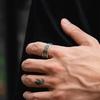 Adjustable Copper Coin Ring Men Women Vintage Style Open Finger Retro Geometric Design