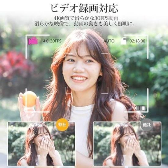 Digital camera 8K 64 million pixels W light 4K video 18x zoom 180-degree rotation convenient selfies.