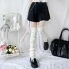 Women White Leg Warmers Fashion Lolita Long Socks JK College Style 70cm Knitted Lengthened Warm Sock Winter Over Knee Boot Cuffs