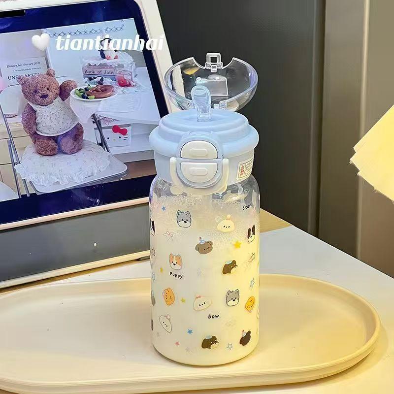 

Простой стакан для воды для девочек с соломинкой, пластиковый стакан, летний студенческий портативный стакан для питья с двойными стенками, женский, для старшеклассницы, новый стакан 600ml