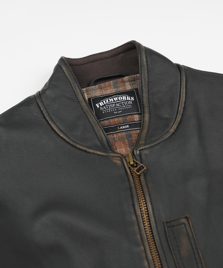 FRIZMWORKS Lambskin Flight Jacket _ Washed Brown