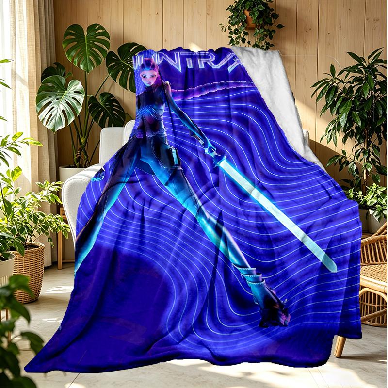 KPop Demon Hunters Pattern Blanket for Home Decoration, Bed, Sofa, Car Travel, Camping, Suitable for All Seasons, Birthday Christmas Gift