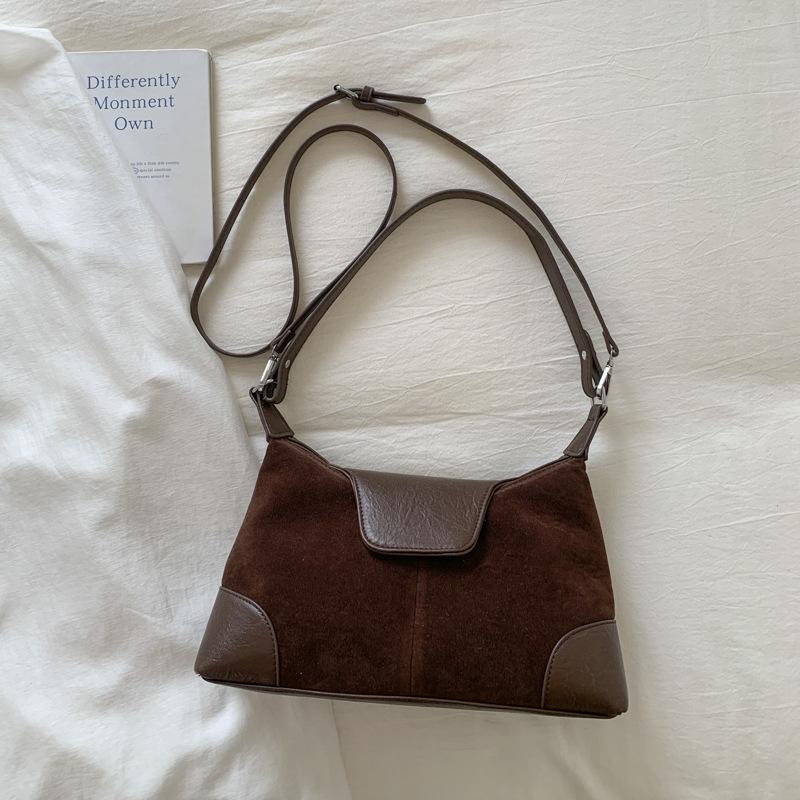 Suede Bag Women's 2025 New Trendy Autumn and Winter Retro Handbag Premium Texture Niche Shoulder Messenger Bag
